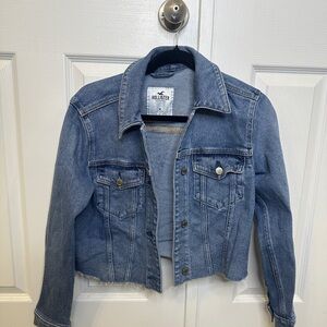 Y2K Cropped Denim Jacket Hollister Size M